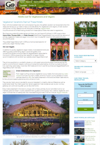 Hotels Just for Vegetarians and Vegans Hotels Just for Vegetarians and Vegans